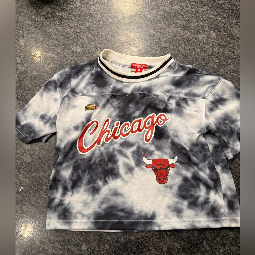 Mitchell & Ness Chicago Bulls Black and White Tie-Dye Jersey